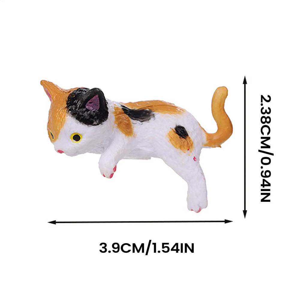 12pcs Mini Sleeping Cat Figurines – Desk, Home & Car Décor Cat Figurine Set Babs