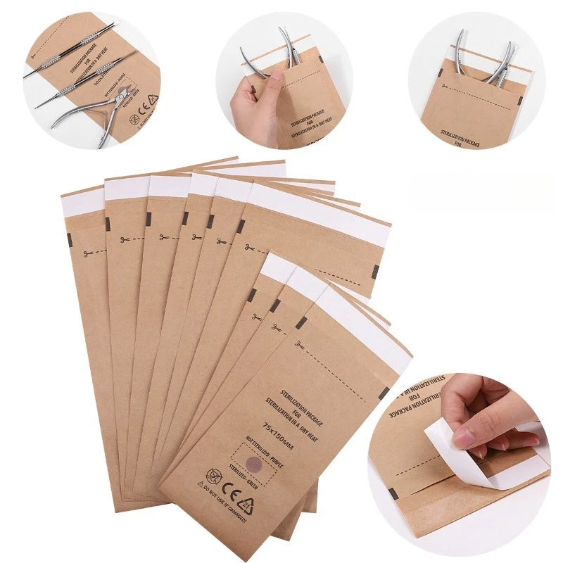 20pcs Self-Seal Nail Art Sterilization Pouches | Salon Tool Bags Nail Sterilization Pouches Babs