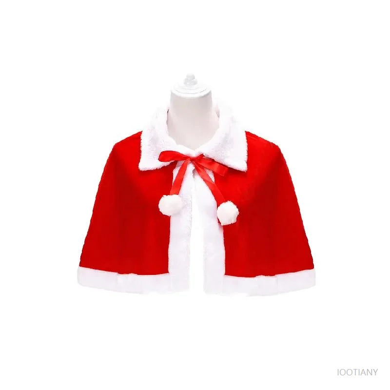 Women's Christmas Velvet Costume – Santa Elf & Storybook Dress Set Holiday Costume Set Babs Cape XL
