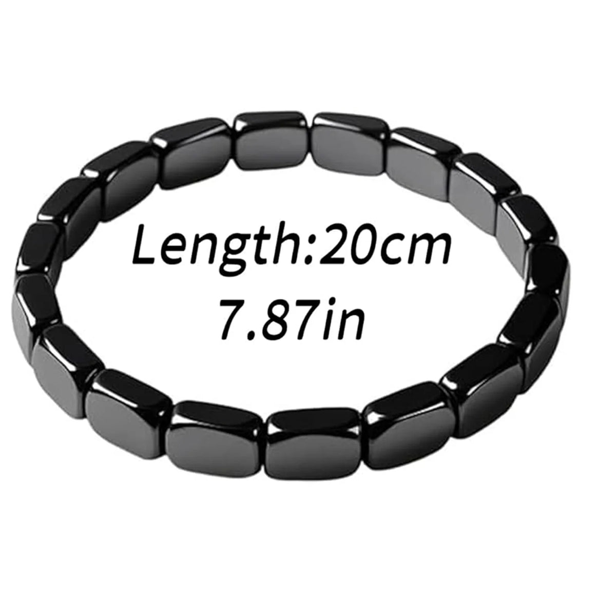 Men's Natural Hematite Stone Beaded Stretch Bracelet Stone Beaded Bracelet Babs
