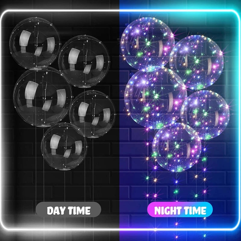 10Pcs LED Light-Up Bobo Balloons for Party & Wedding Decor LED Party Balloons Babs