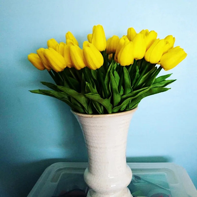 10pcs Real Touch Tulip Artificial Flowers – Wedding & Home Decor Artificial Flower Bouquet Babs