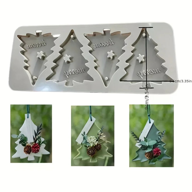 Christmas Tree Aromatherapy Wax Tablet & Plaster Mold Craft Silicone Mold Babs