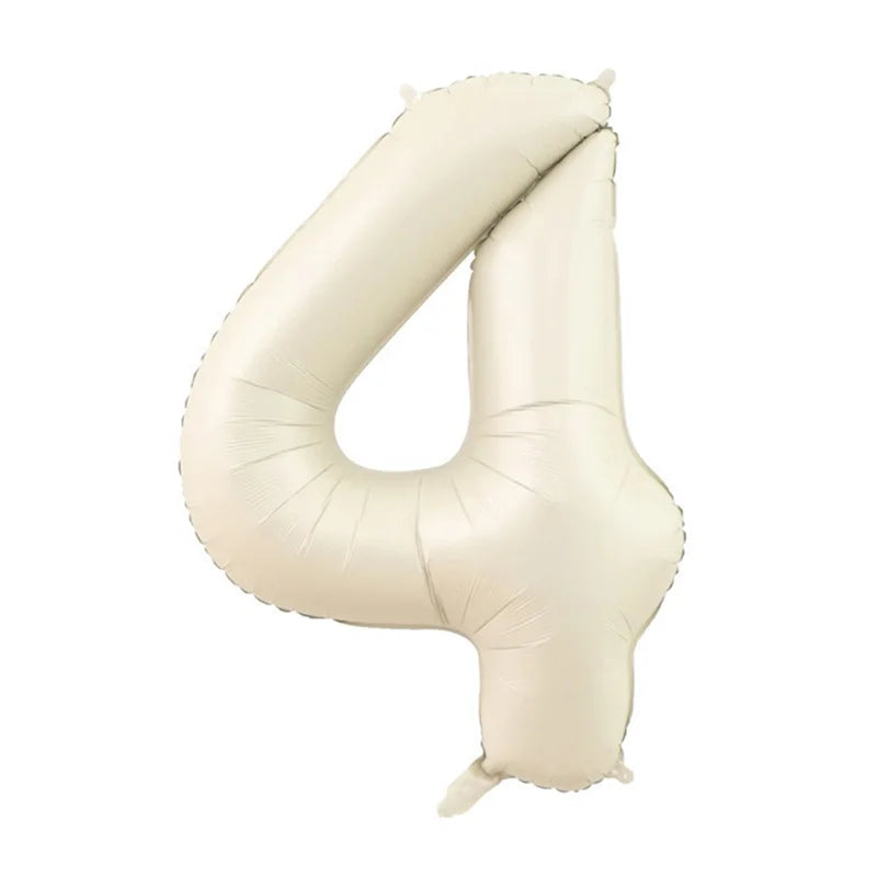 32/40" Cream Foil Number Balloons 1–9 | Party & Wedding Decor