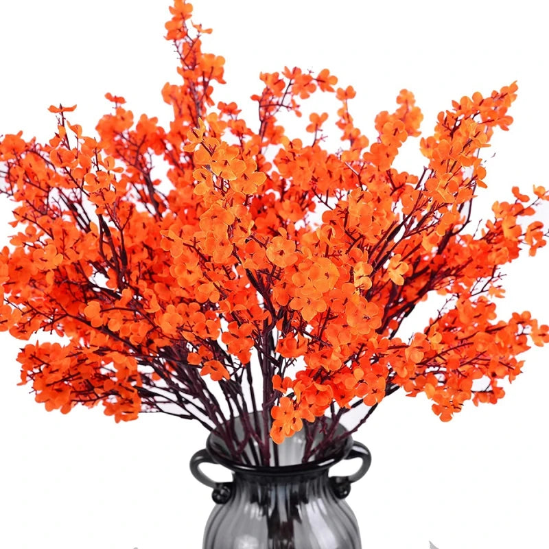 White Artificial Cherry Blossom & Gypsophila Silk Flowers Artificial Silk Flowers Babs orange 1