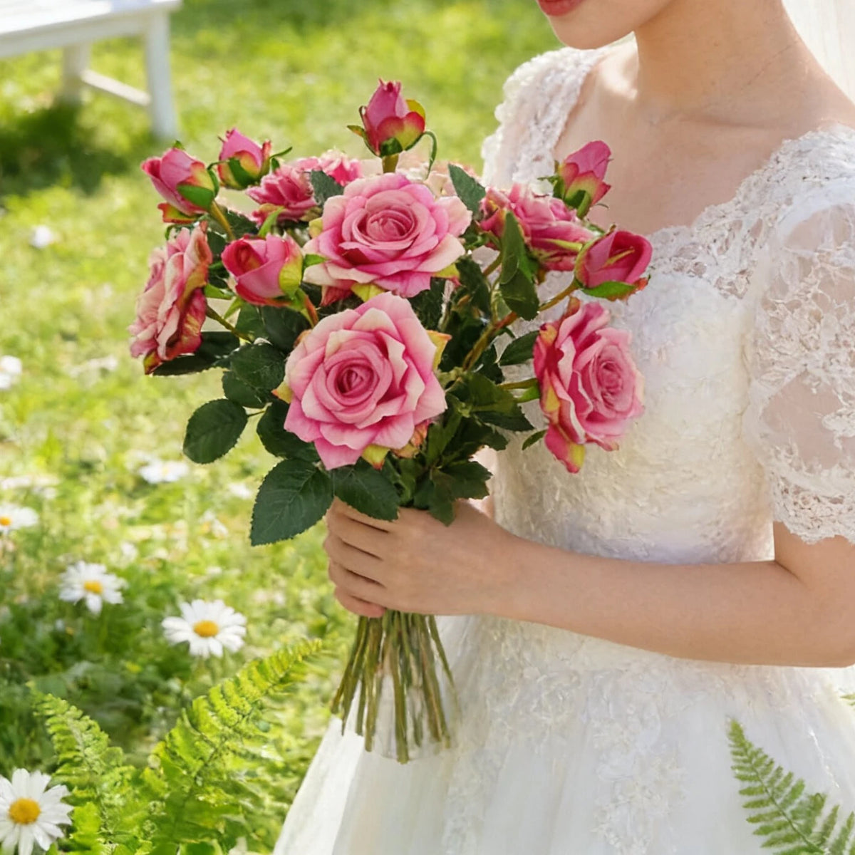 Artificial Silk Rose Bouquet – Wedding, Home & Table Décor Artificial Silk Flowers Babs