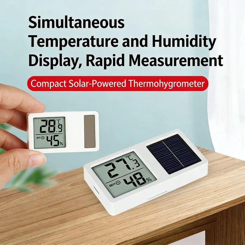 Solar Digital Thermometer Hygrometer – Indoor Temp & Humidity Monitor Digital Thermometer Hygrometer Babs