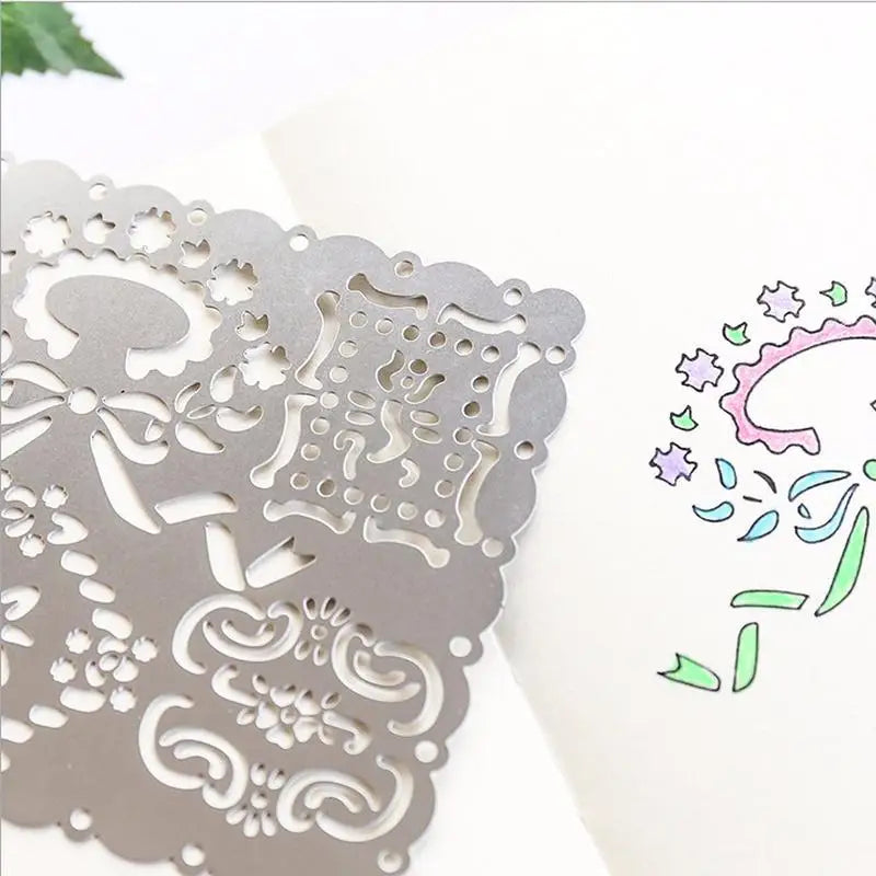 Lace Hollow-Out Drawing Template Ruler – Zinc Alloy Stencil Drawing Stencil Ruler Babs