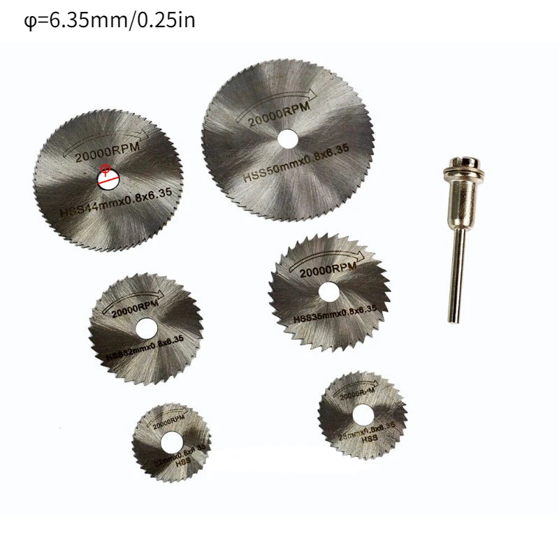7-Pc Mini HSS Circular Saw Blade Set – Metal & Wood Cutting Circular Saw Blade Set Babs