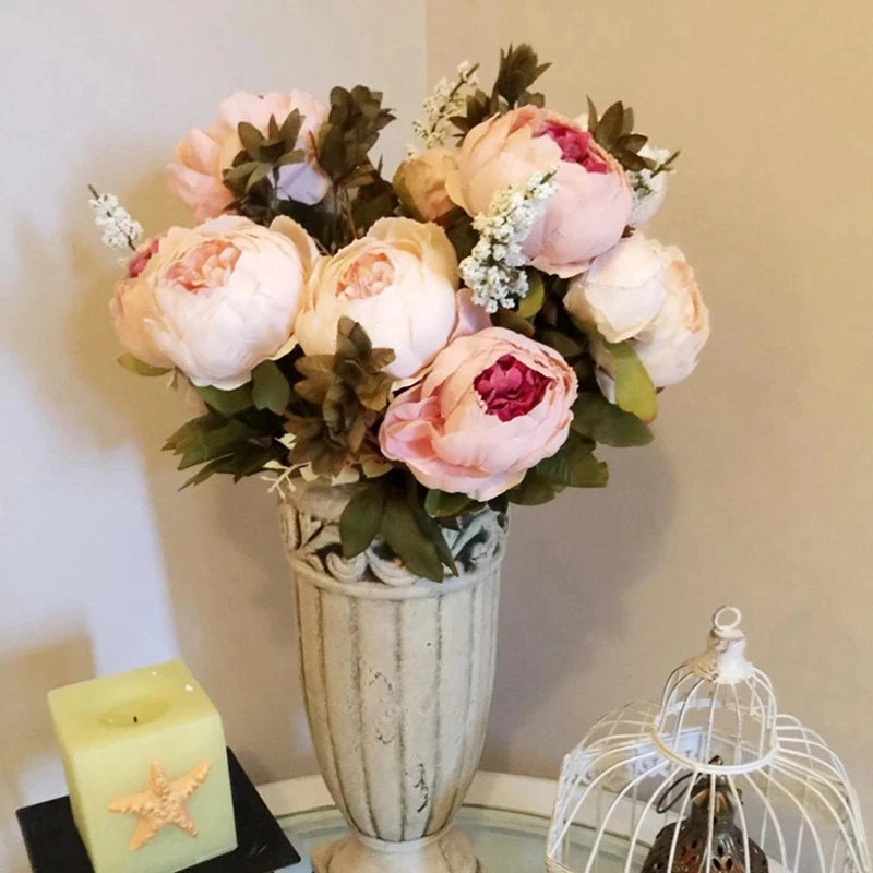 Silk Artificial Peony Bouquet 13 Heads – Wedding & Home Décor Artificial Flower Bouquet Babs