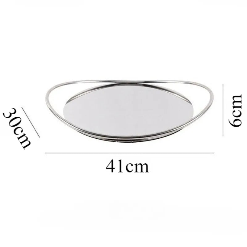 Stainless Steel Decorative Storage Tray | Modern Organizer Decorative Storage Tray Babs Sliver