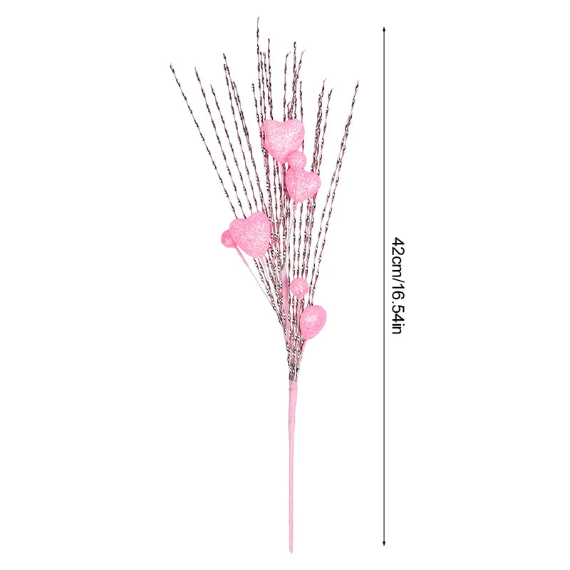 Artificial Heart Berry Picks Flower Stems – Wedding & Home Décor Artificial Floral Picks Babs D 1pcs