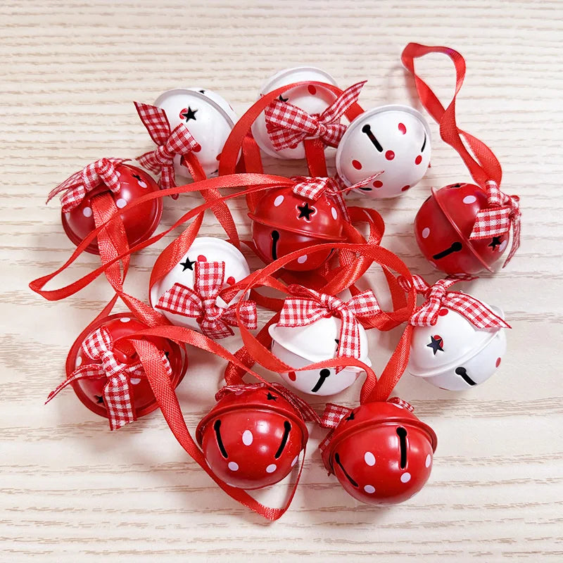 12Pcs Christmas Snowflake Jingle Bell Metal Ornaments Set Christmas Tree Ornaments Babs