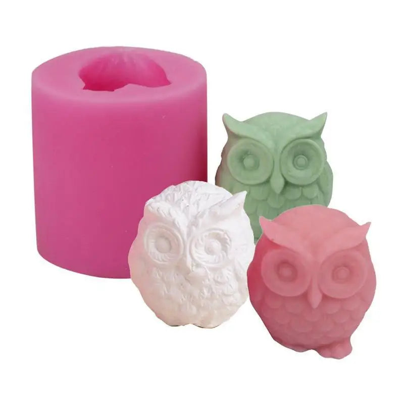3D Owl Silicone Mold for Candles, Resin & Plaster DIY Crafts Silicone Craft Mold Babs