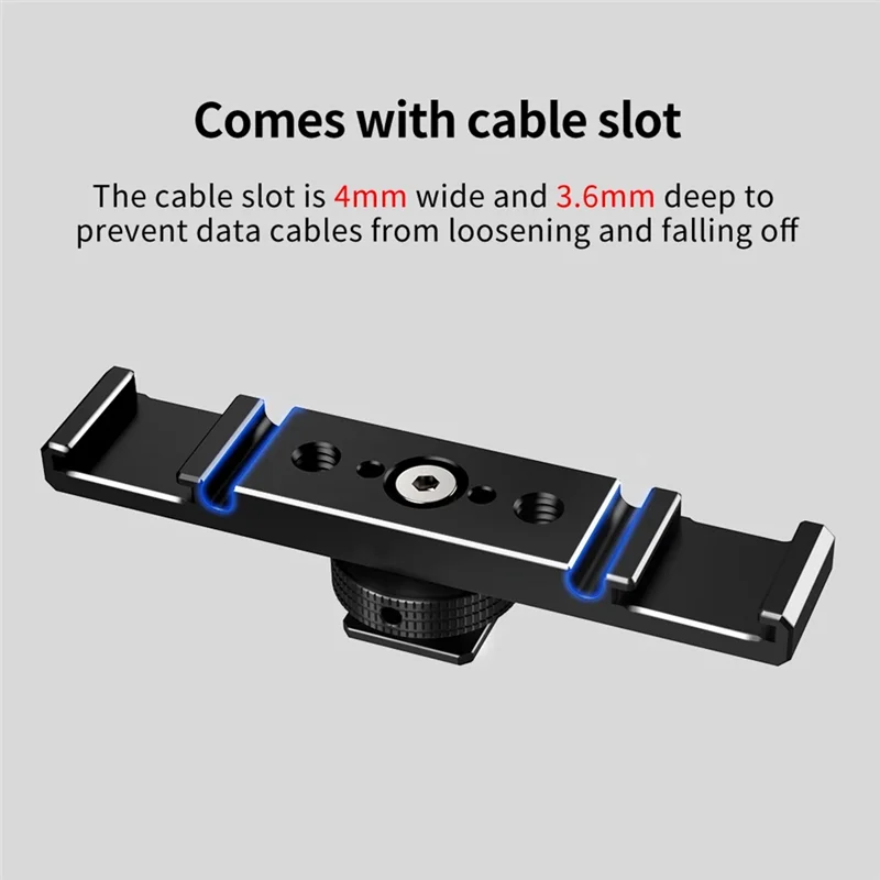 Dual Cold Shoe Mount Bracket Vlog Expansion Bar 1/4" Arca Camera Mount Bracket Babs