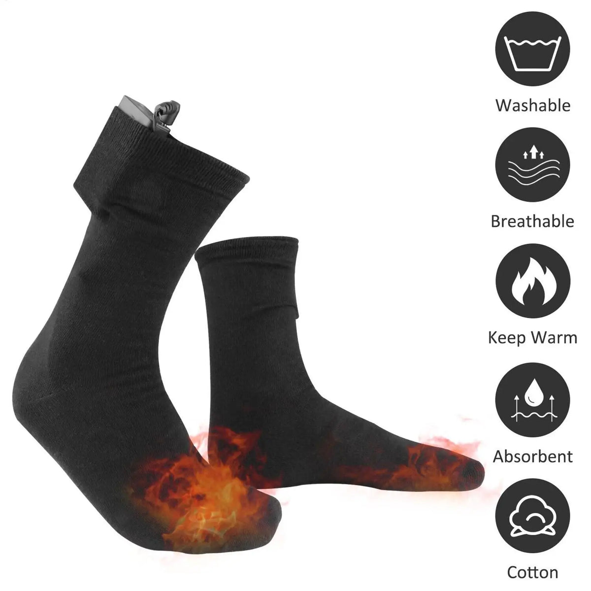 USB Electric Heated Socks – Unisex Rechargeable Foot Warmer Electric Heated Socks Babs