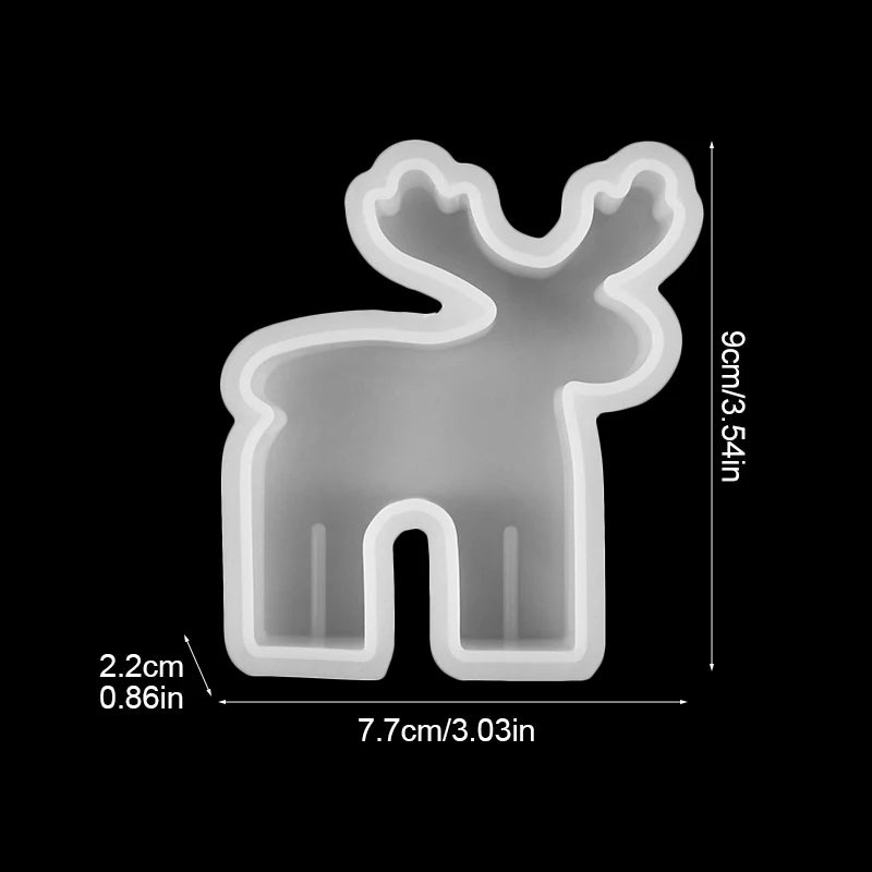 Christmas Silicone Molds – Snowflake, Elk & Xmas Tree Craft Set Silicone Craft Molds Babs Elk