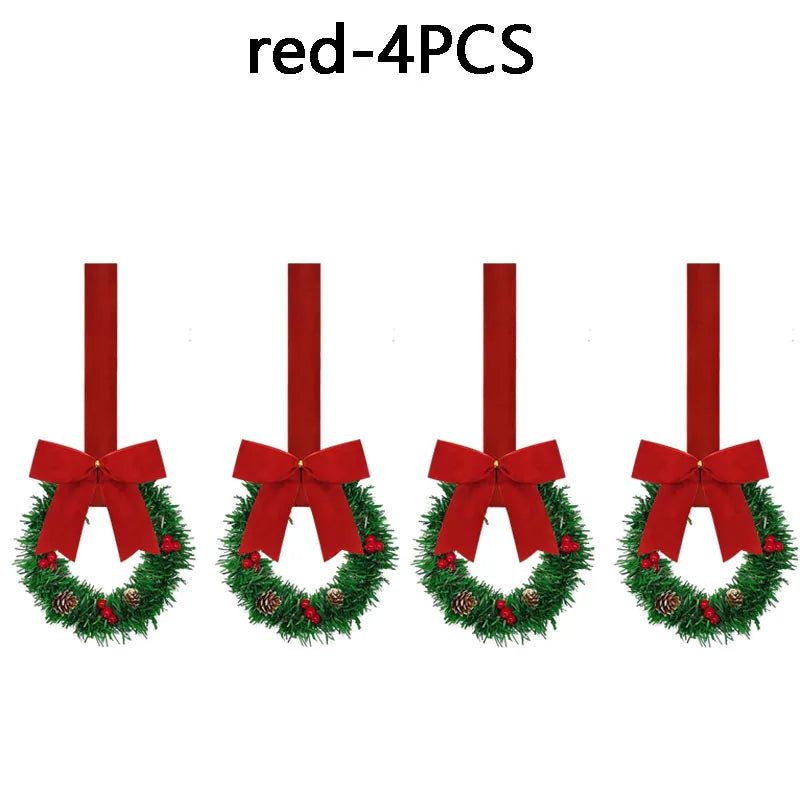 Christmas Garland with Red Bow – Festive Holiday Cabinet Decor Christmas Garland Babs red-4PCS