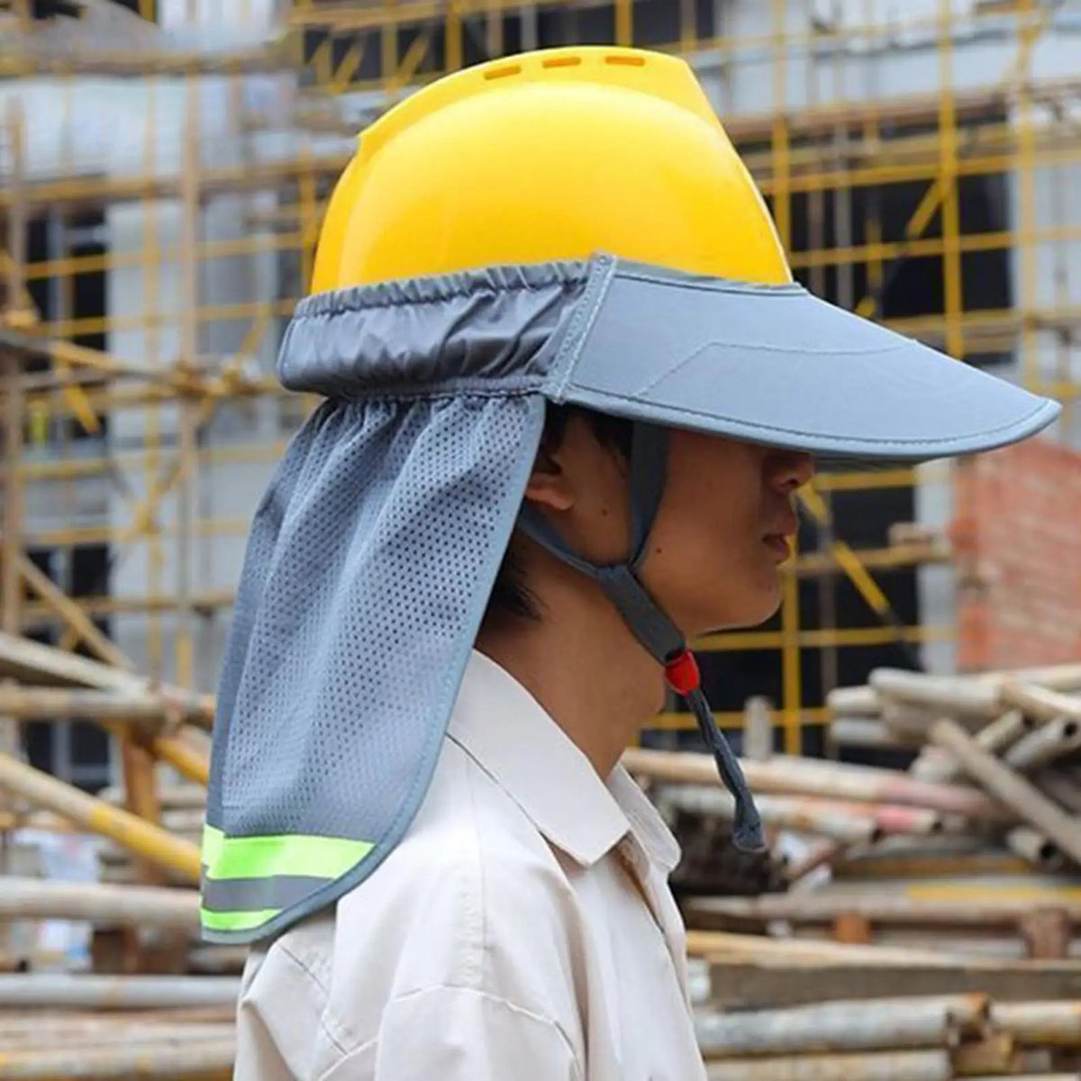 Hard Hat Sun Visor with Reflective Strip – Mesh Work Shade Hard Hat Sun Visor Babs