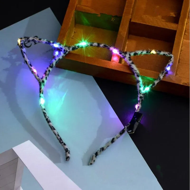 LED Cat Ear Headband – Flashing Glow Party Headwear