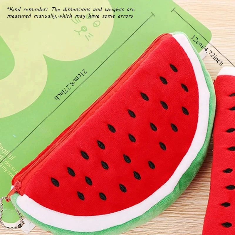 Watermelon Kawaii Plush Pencil Case – Large Capacity Kids Gift Kawaii Pencil Case Babs
