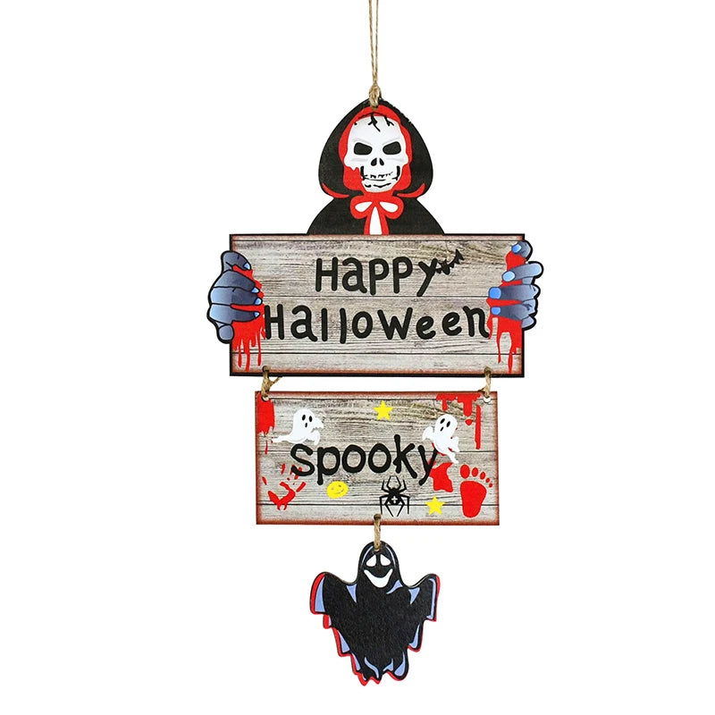 Halloween Wooden Ornaments Pumpkin Ghost Hanging Pendants Halloween Hanging Ornaments Babs B08
