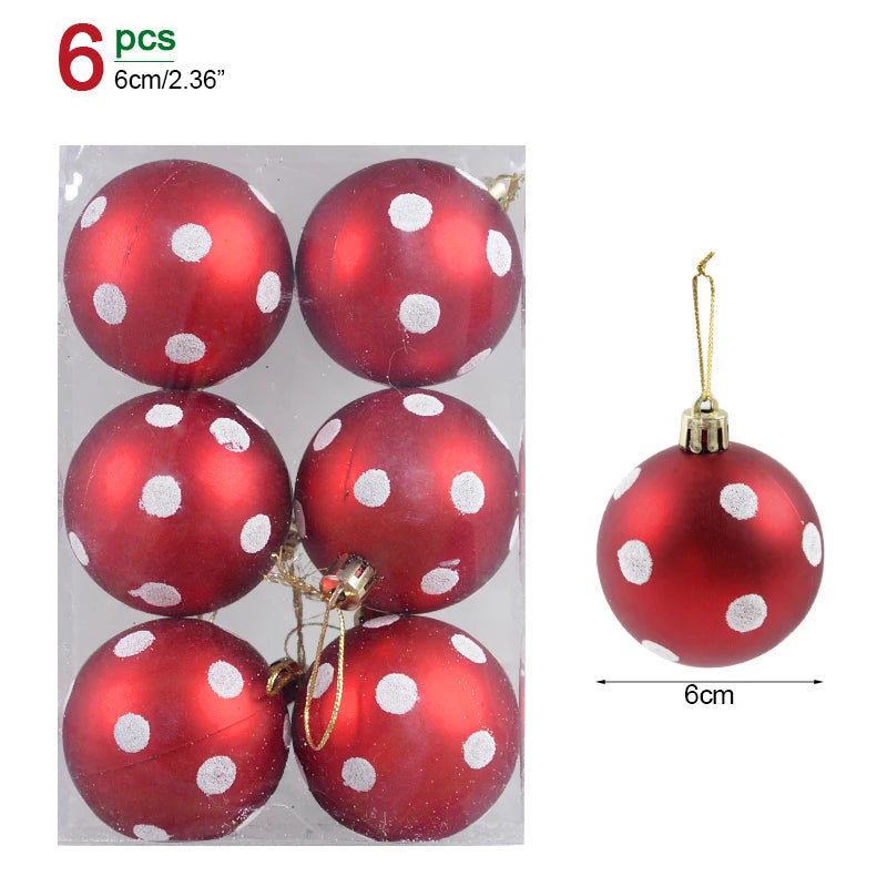 6-Pack 6cm Christmas Ball Ornaments – Xmas Tree Pendants Christmas Ball Ornaments Babs C 6cm