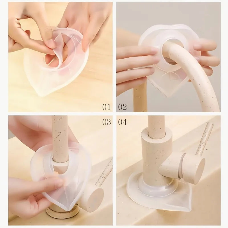 Silicone Faucet Drip Tray Mat – Leaf Design Splash Guard Silicone Sink Mat Babs