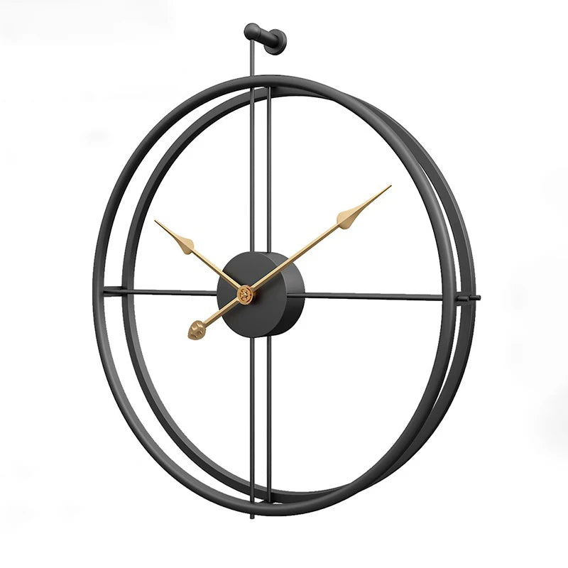Nordic 3D Large Metal Wall Clock 80cm Silent – Modern Home Decor Wall Clock Babs black 80CM