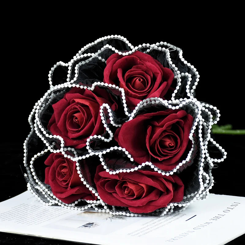 4 Yards Flower Wrapping Lace Mesh Yarn | Bouquet Gift Packaging Gift Wrapping Yarn Babs