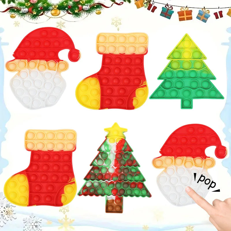 Santa Claus Xmas Tree Pop Fidget Toy – Kids Holiday Gift Holiday Fidget Toy Babs