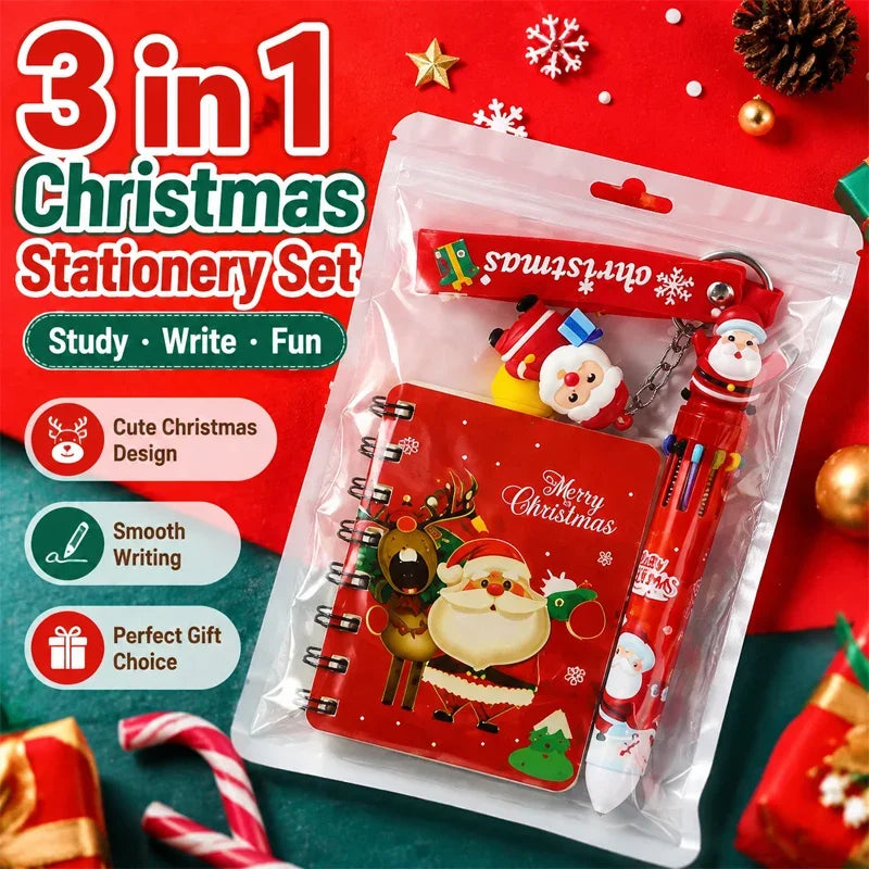 Christmas Stationery Set – Notebook, Gel Pen & Keychain for Kids Christmas Stationery Set Babs