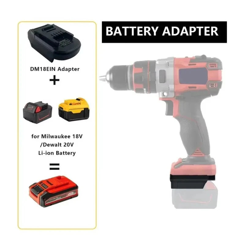 DM18EIN Battery Adapter – DeWalt 18V/20V to Einhell Tools Battery Converter Adapter Babs