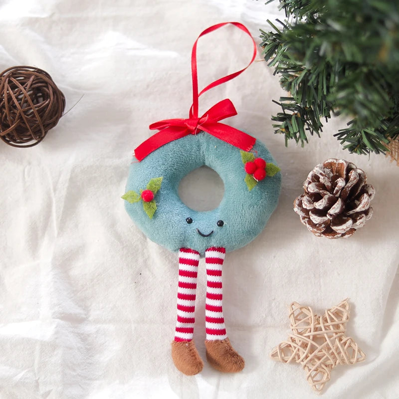 Plush Christmas Tree Ornaments – Round Doll Pendants & Decor Christmas Tree Ornament Babs Blue Long Legs 1PC