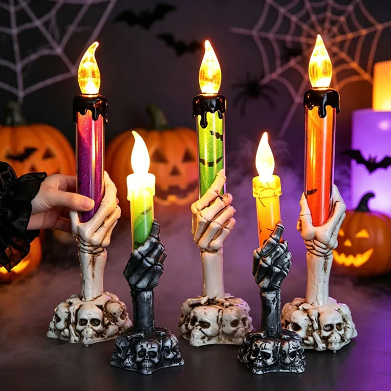 Halloween Skull LED Glowing Candle Lamp – Spooky Party Decor Halloween LED Decor Babs