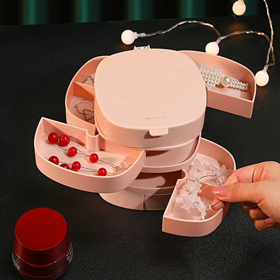 Rotating Multi-Layer Jewelry Box – Necklace & Earring Organizer Rotating Jewelry Box Babs