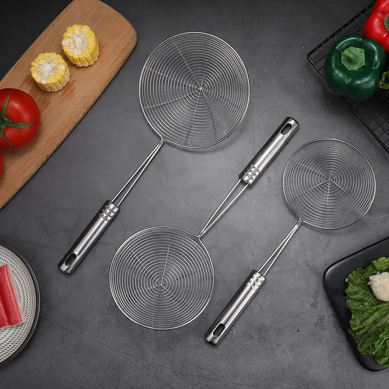 3-Piece Oval Stainless Steel Skimmer & Strainer Set Kitchen Strainer Set Babs