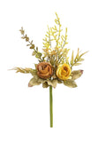 Silk Rose Artificial Flower Bouquet – Wedding & Home Decor Artificial Flower Bouquet Babs YELLOW 1 PC