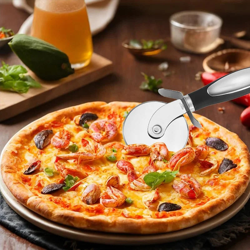 Stainless Steel Pizza Wheel Cutter & Pie Server Spatula Set Pizza Cutter Set Babs