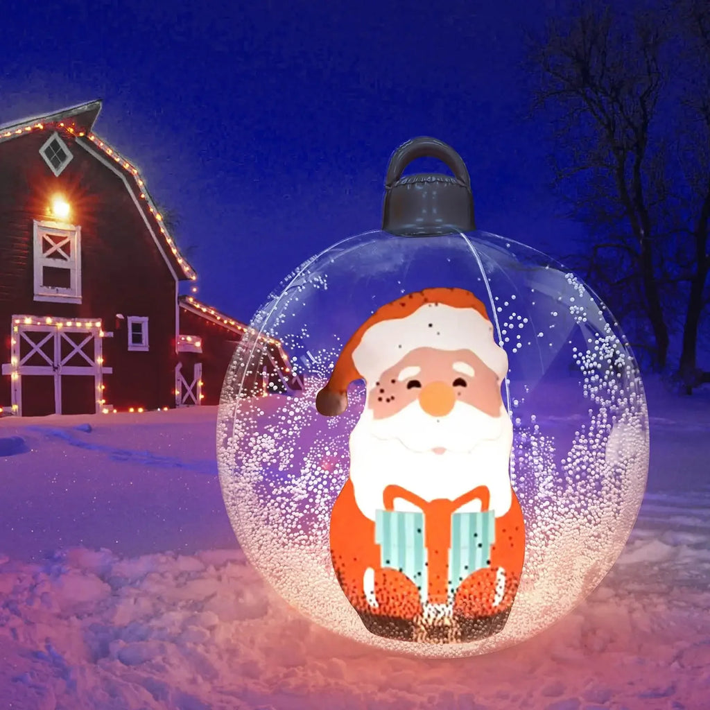 60cm Giant Inflatable Christmas Ball with Lights | Outdoor Decor Inflatable Christmas Ornament Babs