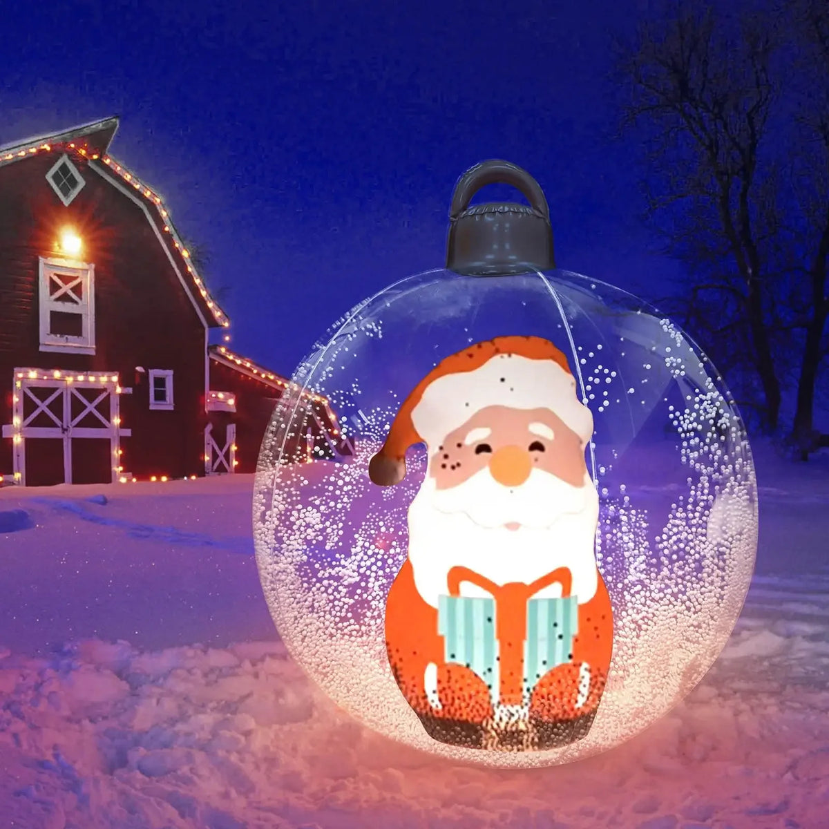 60cm Giant Inflatable Christmas Ball with Lights | Outdoor Decor Inflatable Christmas Ornament Babs
