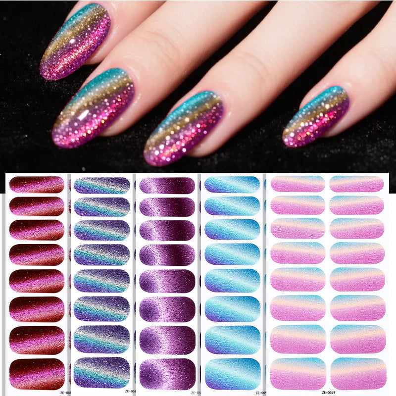 Cat Eye Nail Stickers – Self-Adhesive DIY Manicure Decals Nail Art Stickers Babs