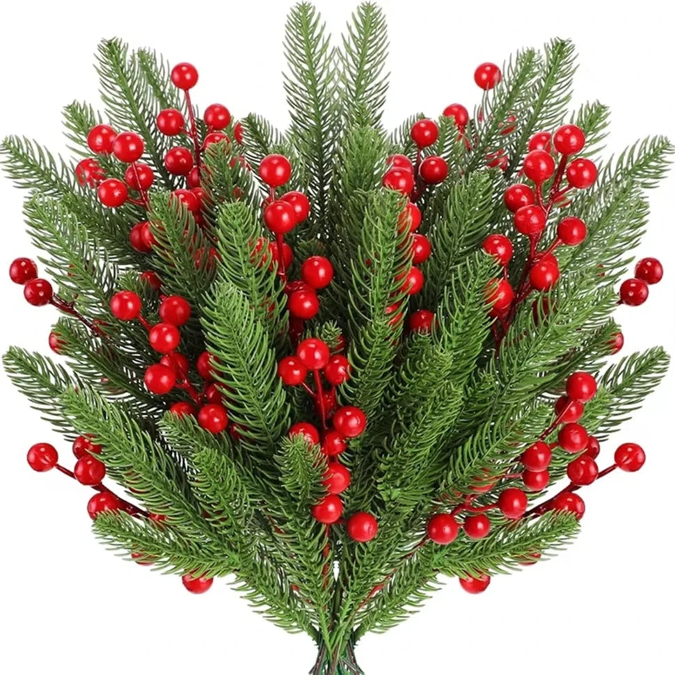 Artificial Holly Berry Branches for Christmas & Wedding Décor Artificial Holly Picks Babs