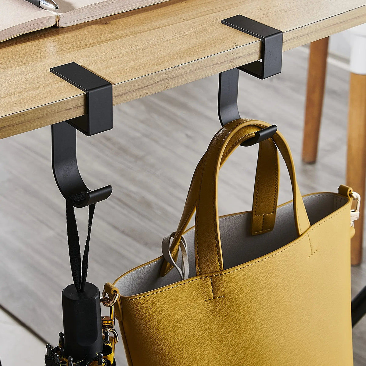 Desk Edge Bag Hanger Hook – Punch-Free Aluminum Alloy Desk Hook Organizer Babs
