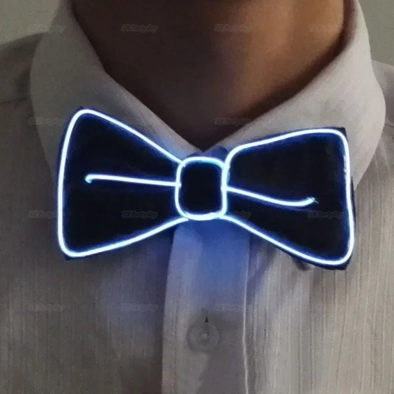LED Flashing Jazz Cap Glow Hat – Unisex Party Costume Set LED Costume Hat Babs white bow