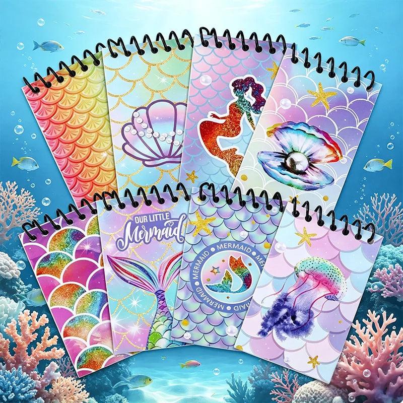 Mermaid Theme Notebooks & Pens – Kids Ocean Party Favors 8/12 Sets Party Favor Set Babs