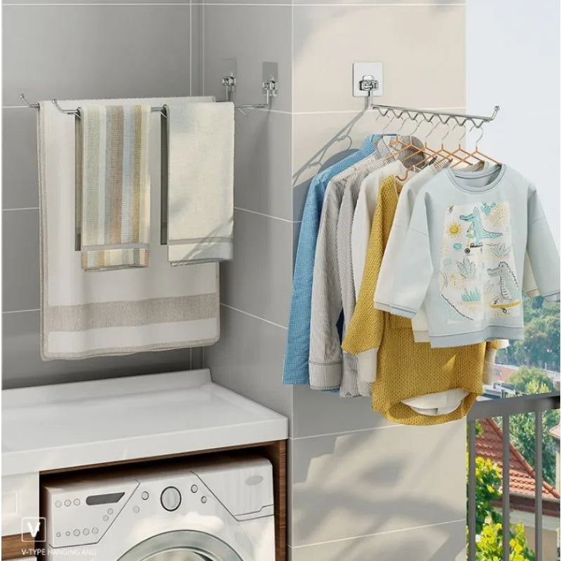 Stainless Steel Folding Clothes Drying Rack | Wall Mount Clothes Drying Rack Babs