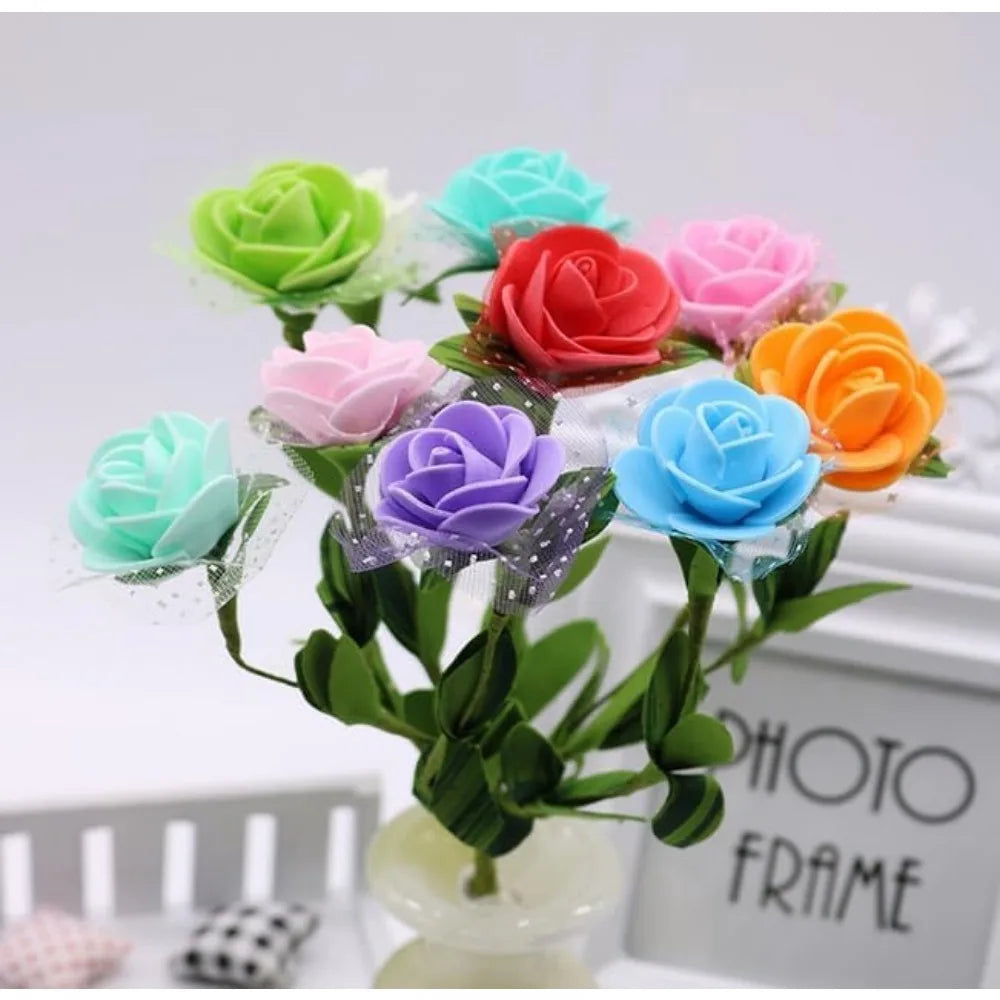 144Pcs Artificial Rose Heads – Wedding Bouquet & DIY Decor Artificial Flower Heads Babs