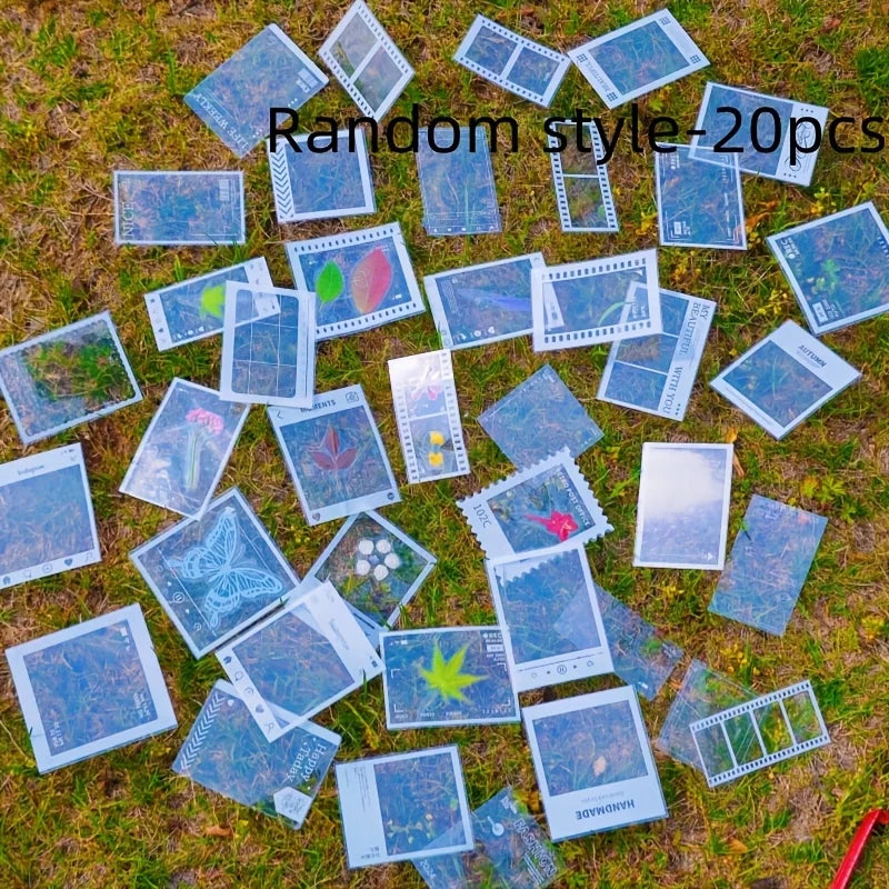 20Pcs Transparent Self-Adhesive Paper – DIY Scrapbook Crafts Craft Adhesive Paper Babs