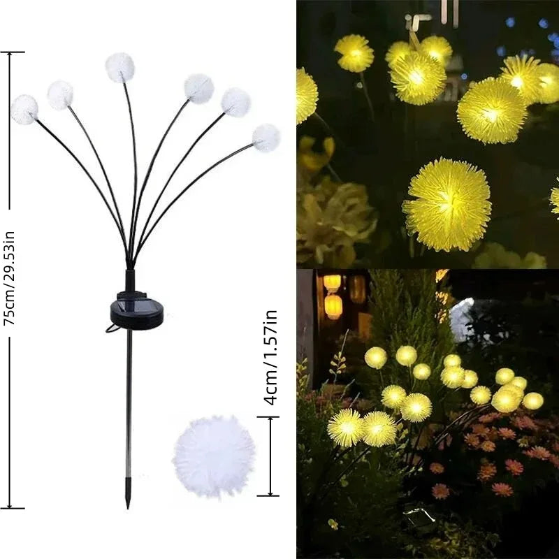 Solar Plush Ball Dandelion Ground Lights – Outdoor Lawn Décor Solar Garden Lights Babs